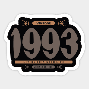 27th Birthday T-Shirt - Vintage 1993 Sticker